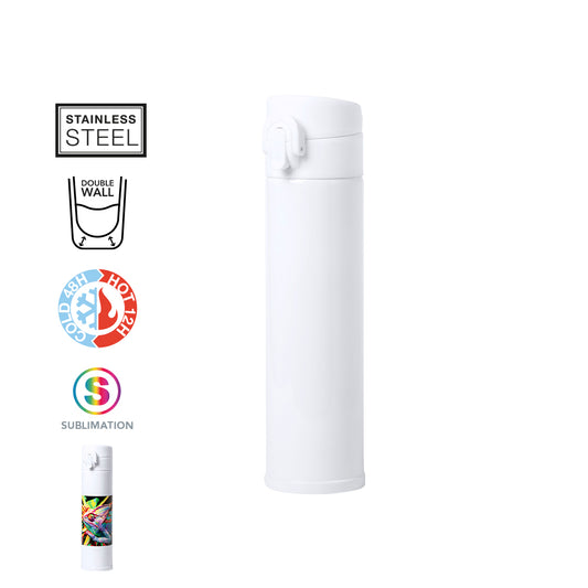 Garrafa Térmica Inox branco - 330ml