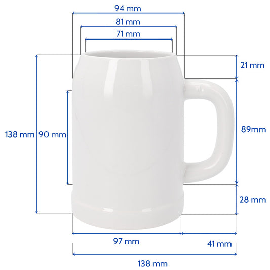 Caneca de Cerveja Cerâmica 600ml