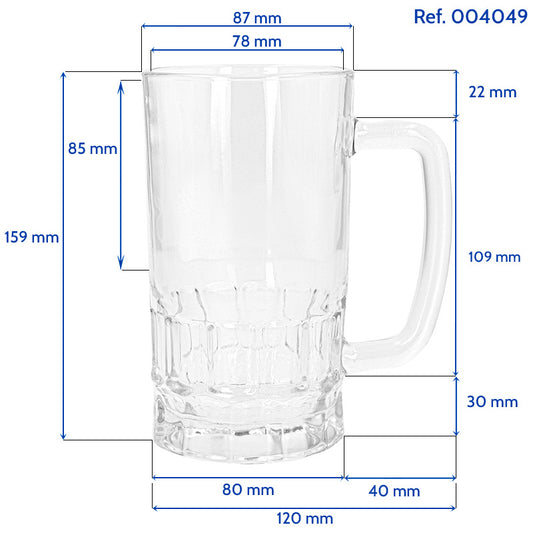 Caneca Cerveja Vidro Transparente