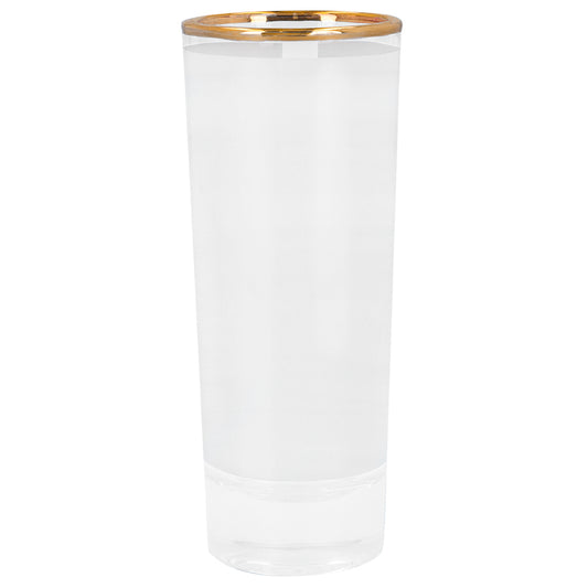 Copo Shot Vidro com borda Dourada